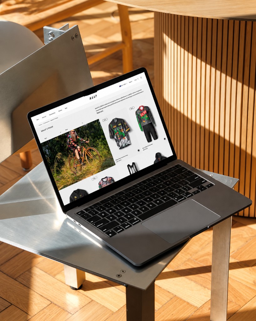 Laptop showing an online store